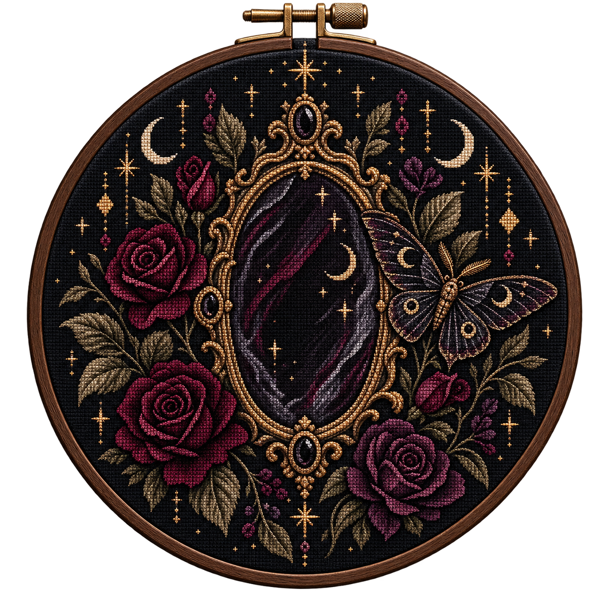 Gothic Obsidian Mirror